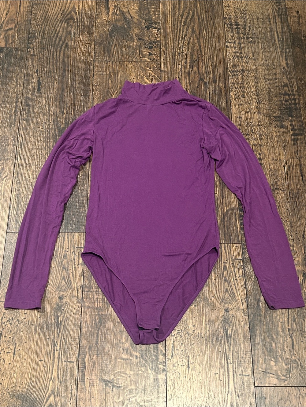 MANGOPOP Purple Long-Sleeve Mock Neck Bodysuit